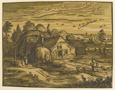 Landskap med stuga av Hendrick Goltzius