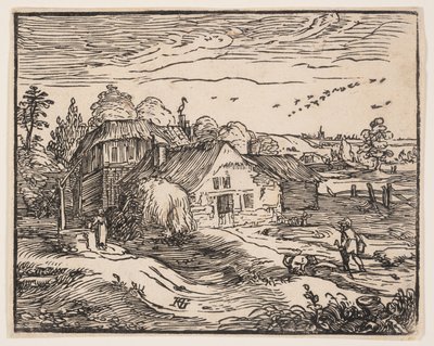Landskap med bondgård av Hendrick Goltzius