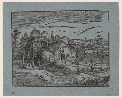 Landskap med bondgård av Hendrick Goltzius