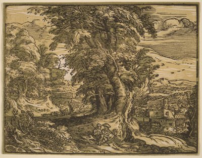 Landskap med ett herdepar av Hendrick Goltzius