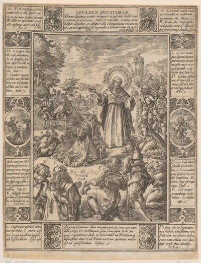Levamen Onustrorum, blad 1 ur serien ”Allegorier över den kristna tron” av Hendrick Goltzius