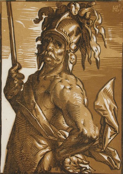Mars (Halbfigur) av Hendrick Goltzius