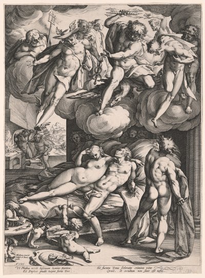 Mars och Venus överraskade av Vulcan av Hendrick Goltzius