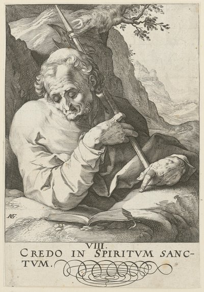 Matteus, blad 9 i serien ”Kristus, de tolv apostlarna och Paulus” av Hendrick Goltzius