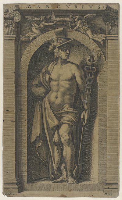 Merkurius Marcus (titel på objekt) av Hendrick Goltzius