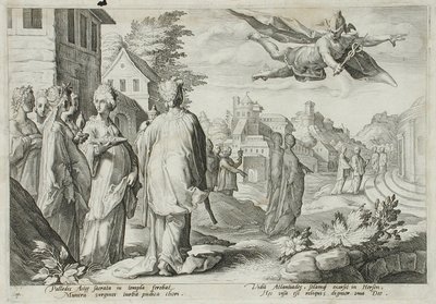Merkurius förälskad i Herse, Kekrops dotter av Hendrick Goltzius