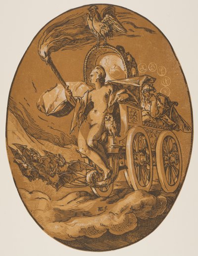 Nox, från The Deities av Hendrick Goltzius