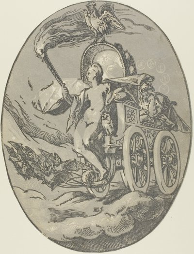 Nox, tallrik sju från Demogorgon and the Deities av Hendrick Goltzius