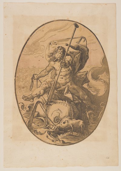 Oceanus, från Gudomarna av Hendrick Goltzius