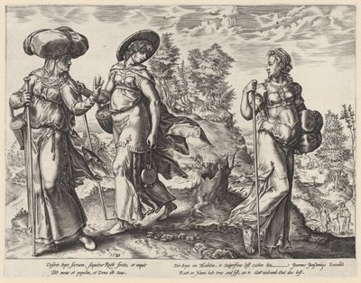 Orpa lämnar Naomi och Rut The History of Ruth (serietitel) av Hendrick Goltzius