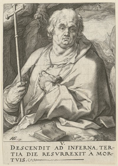 Filippus, blad 5 i serien ”Kristus, de tolv apostlarna och Paulus” av Hendrick Goltzius