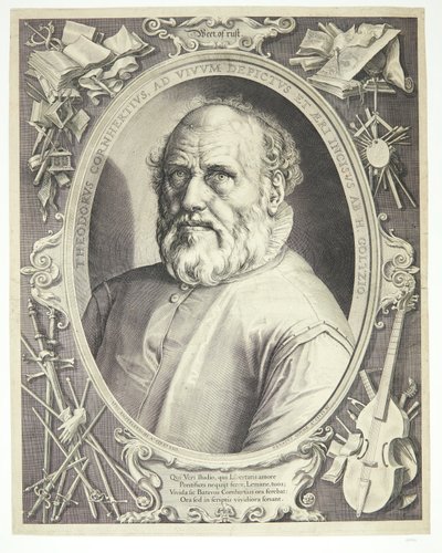 Porträtt av Dirck Volkertsz Coornhert av Hendrick Goltzius