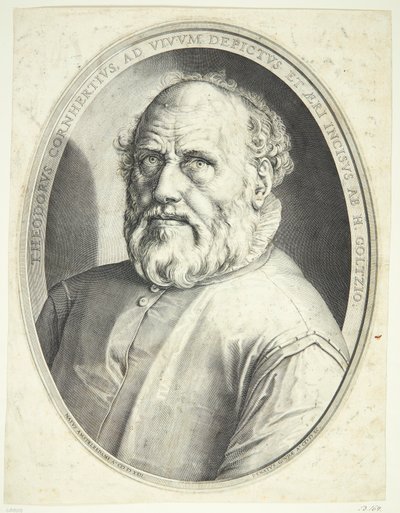 Porträtt av Dirck Volkertsz Coornhert av Hendrick Goltzius