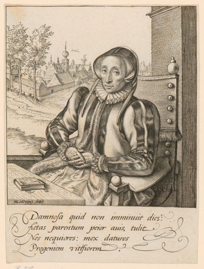 Porträtt av Anna Fullings av Hendrick Goltzius