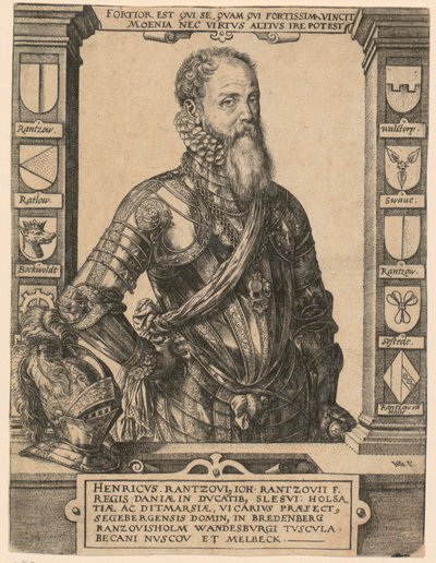 Porträtt av Henricus Rantzovius [Heinrich von Rantzau] av Hendrick Goltzius