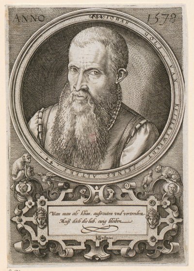 Porträtt av Jan Goltz II [Jan Gols; Johan Gols] av Hendrick Goltzius