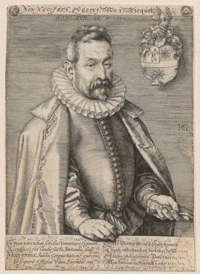 Porträtt av Jan Nicquet av Hendrick Goltzius