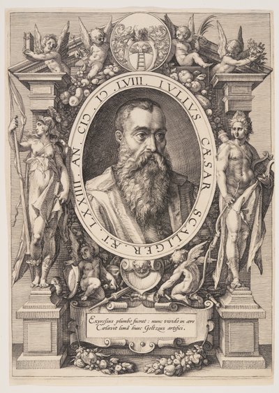 Porträtt av Julius Caesar Scaliger av Hendrick Goltzius