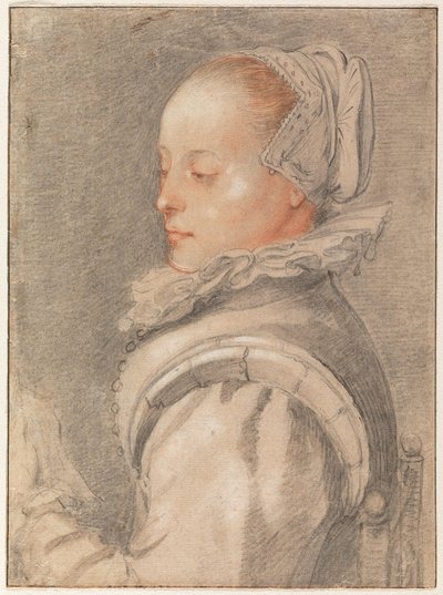 Porträtt av en ung kvinna av Hendrick Goltzius