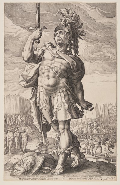 Publius Horatius, från De romerska hjältarna av Hendrick Goltzius