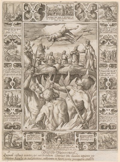 Punitio tirannorum, blad 9 i serien ”Allegorier över den kristna tron” av Hendrick Goltzius
