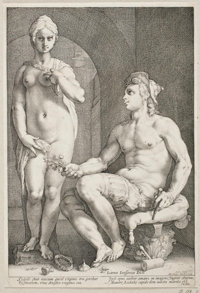 Pygmalion och Galatea av Hendrick Goltzius