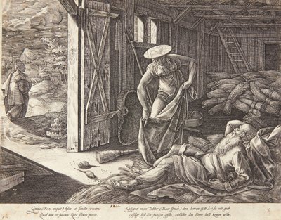 Rut och Boas på tröskplatsen av Hendrick Goltzius