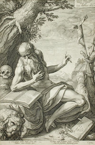 Sankt Hieronymus av Hendrick Goltzius