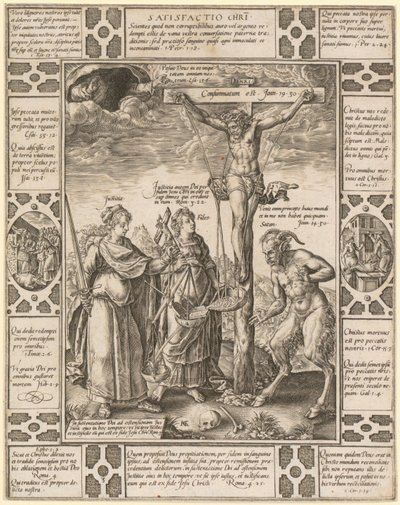 Satisfactio Christi, blad 3 ur serien "Allegorier över den kristna tron" av Hendrick Goltzius
