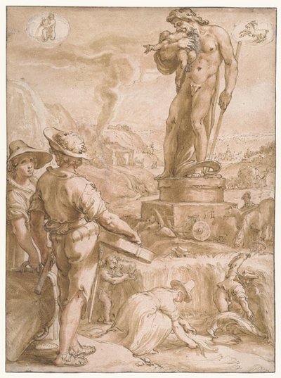 Saturnus Seven Planets (serietitel) av Hendrick Goltzius