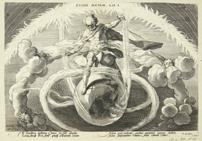 Skapandet av de fyra elementen av Hendrick Goltzius