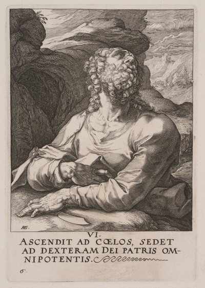 Bartolomeus, från Kristus, apostlarna och Paulus med trosbekännelsen av Hendrick Goltzius
