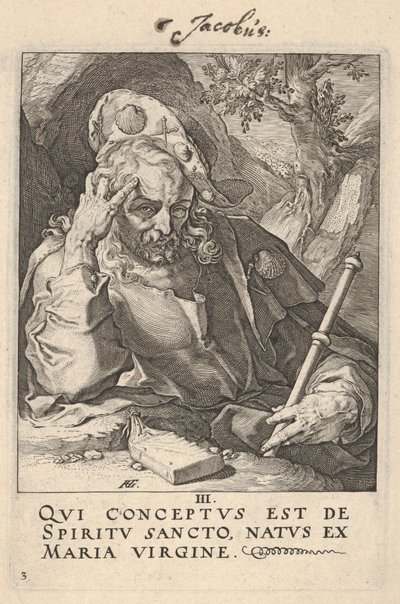 Den store Jakob, ur ”Kristus, apostlarna och Paulus med trosbekännelsen” av Hendrick Goltzius