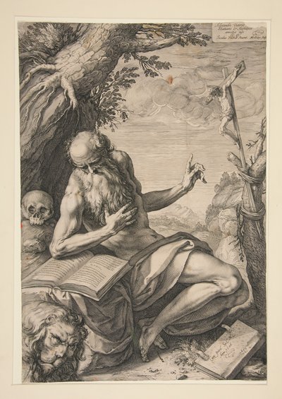 Sankt Hieronymus i öknen av Hendrick Goltzius