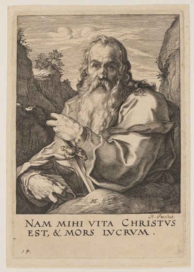 Paulus, från Kristus, apostlarna och Paulus med trosbekännelsen av Hendrick Goltzius
