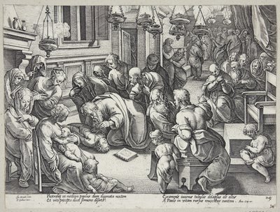 Den helige Paulus uppfostrade Eutykos av Hendrick Goltzius