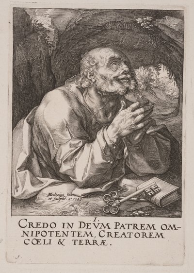 S:t Petrus, från Kristus, apostlarna och S:t Paulus med trosbekännelsen av Hendrick Goltzius