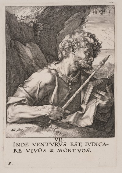 S:t Thomas, från Kristus, apostlarna och S:t Paulus med trosbekännelsen av Hendrick Goltzius