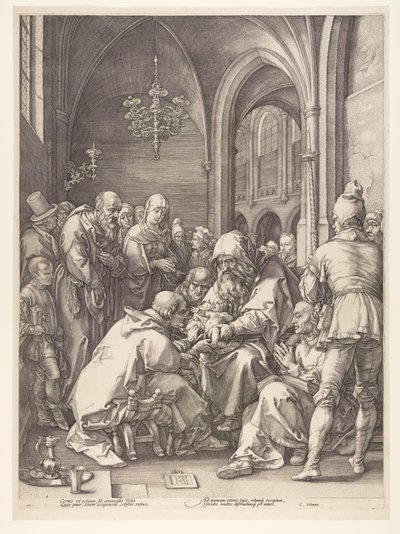 Omskärelsen, från Kristi födelse och tidiga liv av Hendrick Goltzius