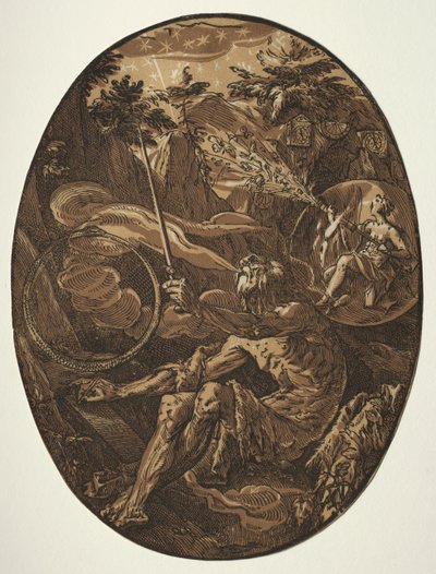 Gudarna: Demogorgon i evighetens grotta av Hendrick Goltzius