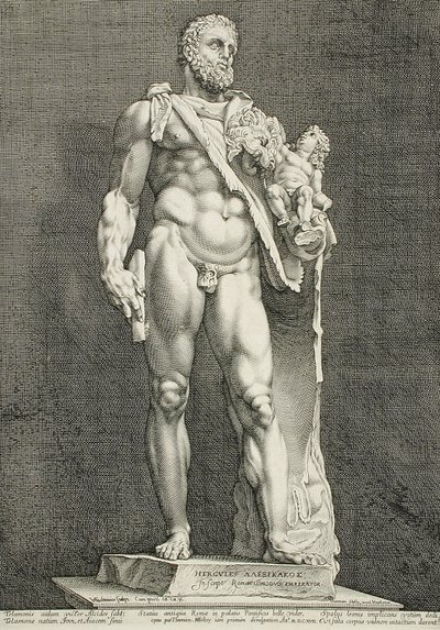 Kejsar Commodus som Herkules av Hendrick Goltzius