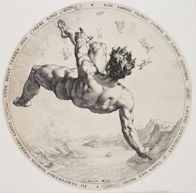 The Four Disgracers - Phaeton av Hendrick Goltzius