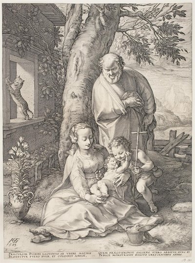 Den heliga familjen med den unge Johannes döparen av Hendrick Goltzius