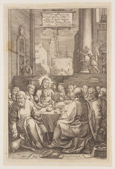 Den sista måltiden, från Passionen av Hendrick Goltzius