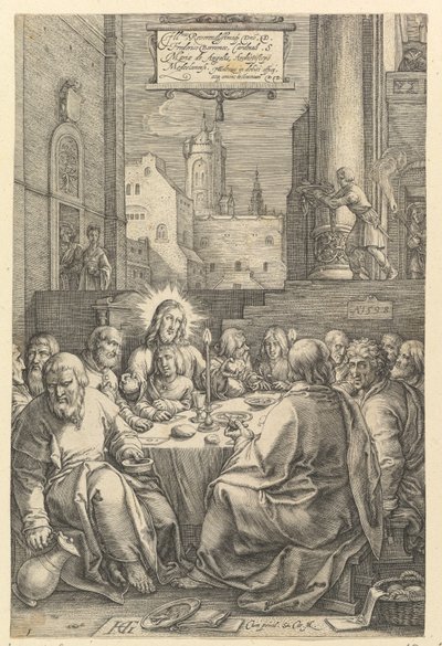 ”Den sista måltiden”, ur ”Kristi passion” av Hendrick Goltzius
