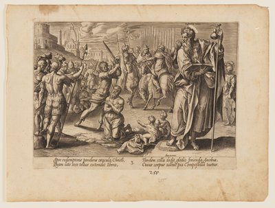 St James Majors martyrskap, från Kristi och apostlarnas martyrskap av Hendrick Goltzius