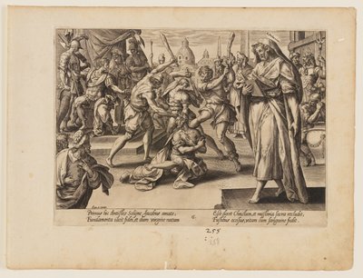 Sankt Jakob den mindre martyrdöden, från Kristi och apostlarnas martyrdöd av Hendrick Goltzius