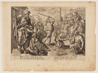 Paulus martyrdöd, från Kristi och apostlarnas martyrdöd av Hendrick Goltzius