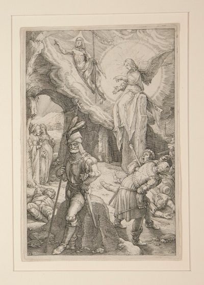 Uppståndelsen, från The Passion, #12 i en serie av 12 gravyrer av Hendrick Goltzius
