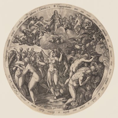 Skilsmässan mellan de välsignade och de fördömda av Hendrick Goltzius